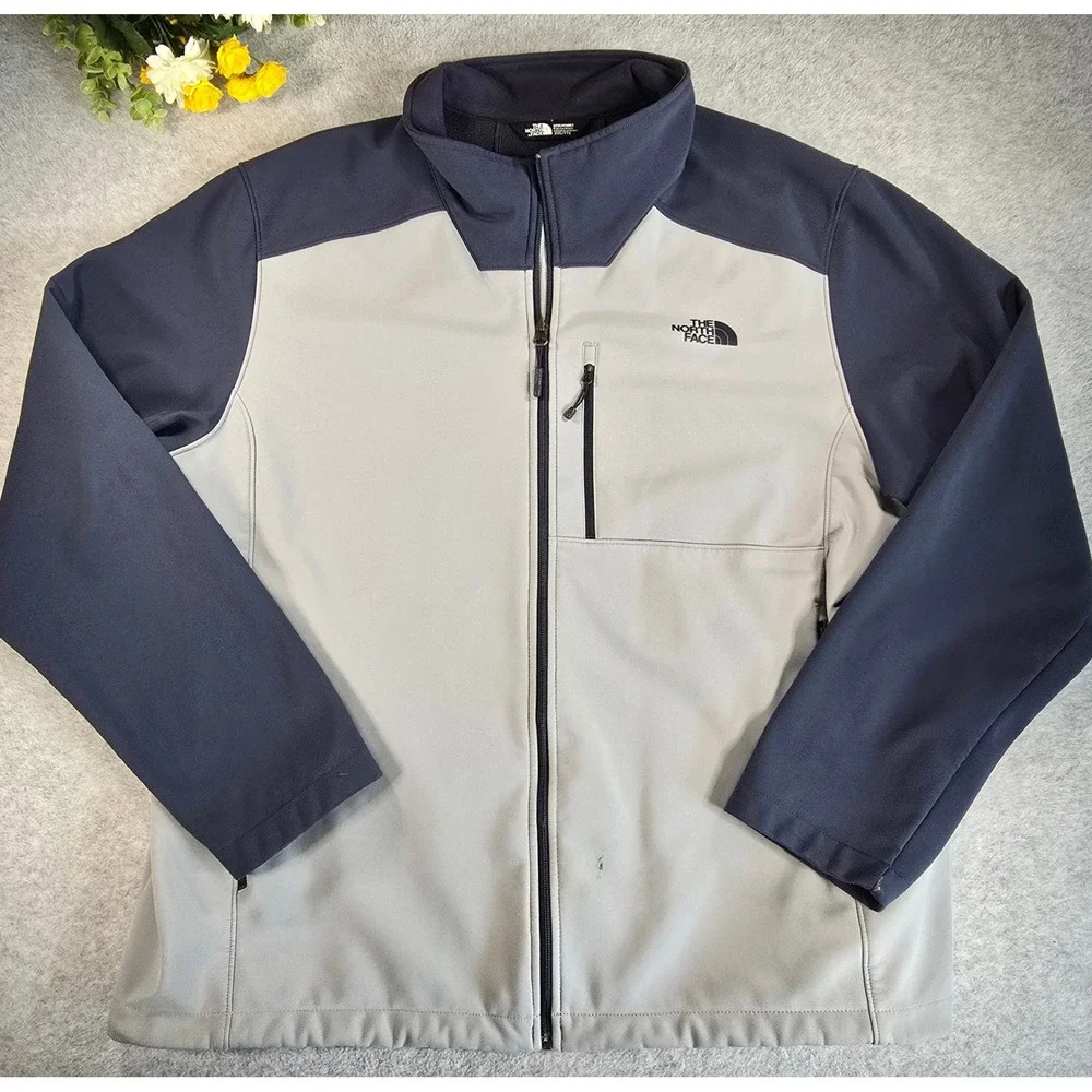 The North Face Apex Bionic 2 Jacket Mens XXL Grey Blue Gorpcore Softshell Fleece